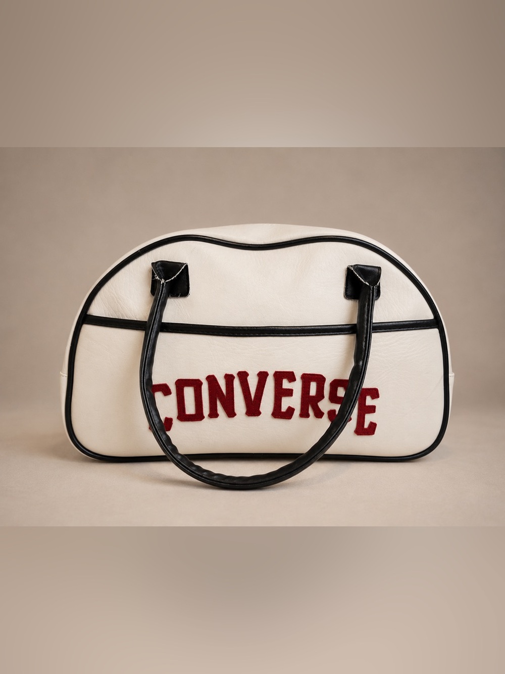 Vintage Converse White Red Bowling Bag Y2K Retro Shoulder Handbag PVC Gym Travel